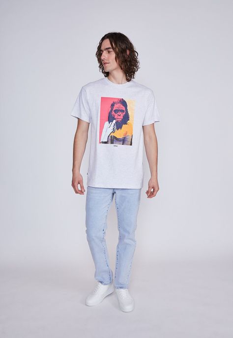 Polera Hombre Mono Gris Sioux-3