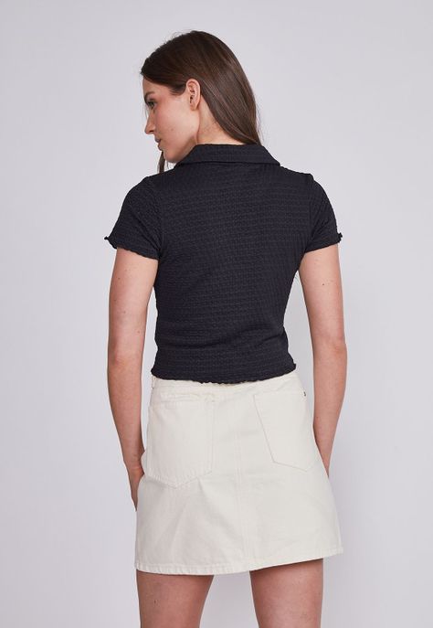 Polera Mujer Negro Cuello Textura Sioux-3