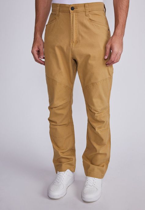 Pantalón Hombre Beige Elasticado Recto Sioux-0