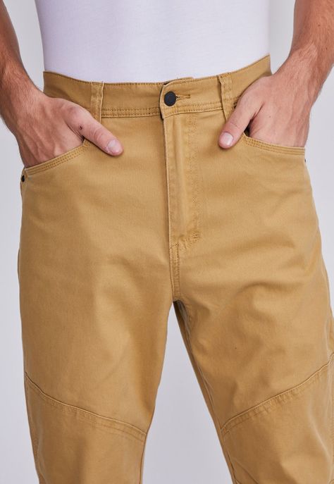 Pantalón Hombre Beige Elasticado Recto Sioux-1