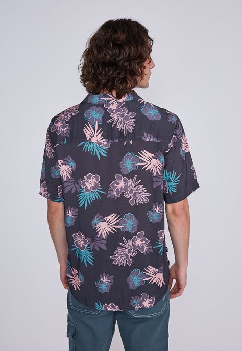 Camisa Hombre Flores Azul Sioux-3