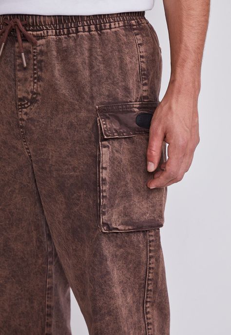 Pantalón Hombre Café Pretina Elasticada Sioux-1