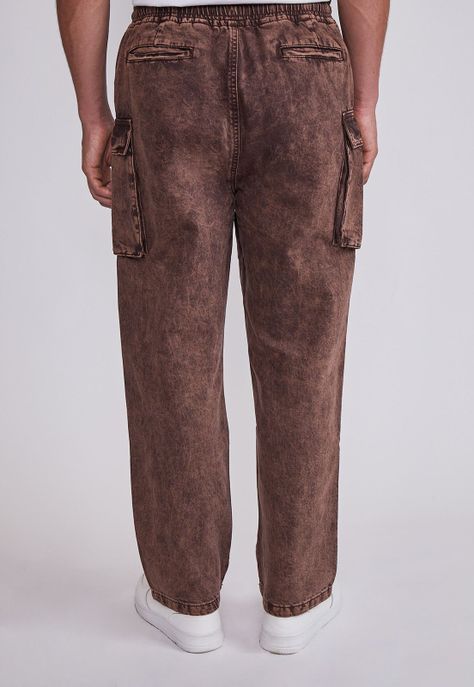 Pantalón Hombre Café Pretina Elasticada Sioux-2