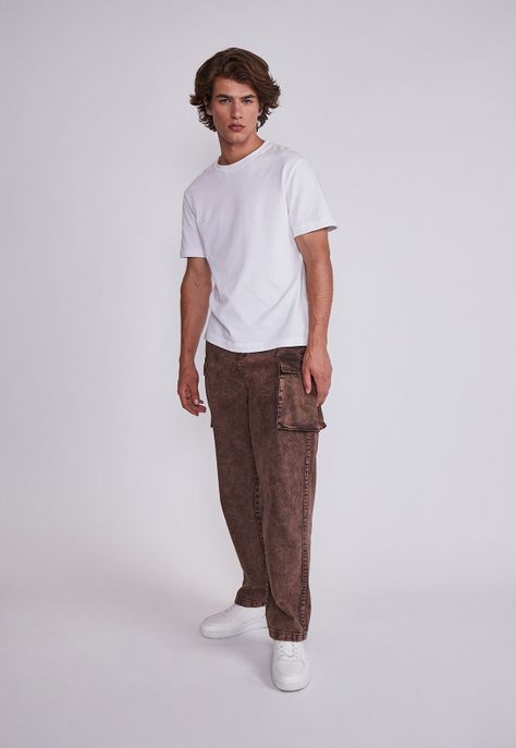 Pantalón Hombre Café Pretina Elasticada Sioux-3