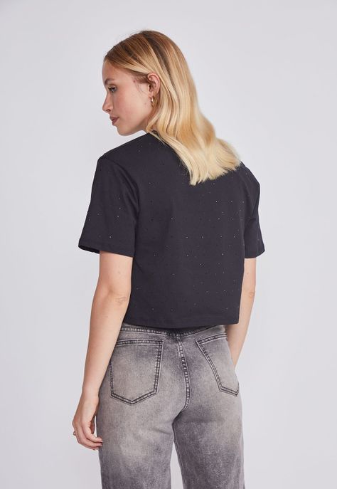 Polera Mujer Full Strass Negro Sioux-3