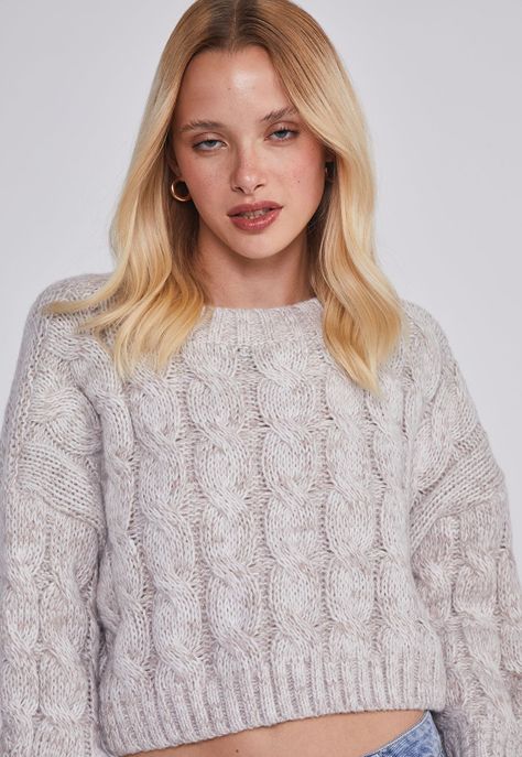 Sweater Mujer Trenzas Beige Sioux-1