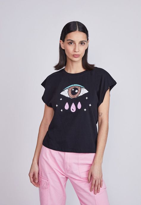 Polera Mujer Print Ojo Negro Sioux-0