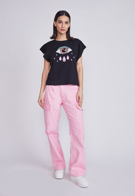 Polera Mujer Print Ojo Negro Sioux-3