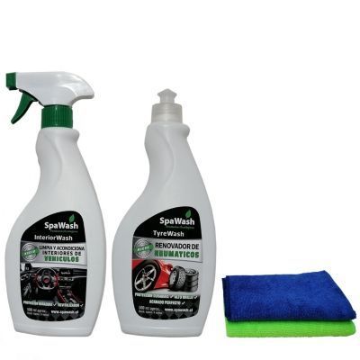 Lavado En Seco Interiorwash Renovador Neumáticos más 2 paños Microfibra-0