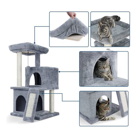 Rascador Casa de Gato Color Gris Modelo CAT756-3