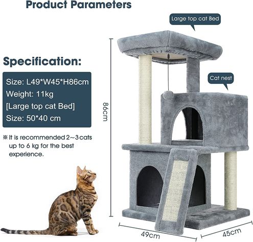 Rascador Casa de Gato Color Gris Modelo CAT756-2