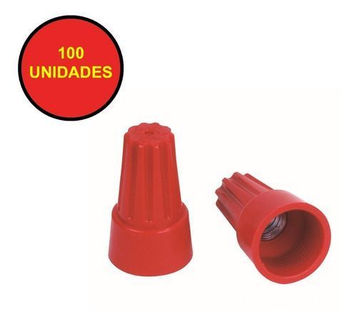 Conector Plástico Cónico Para Cable E44 Rojo 100un-0