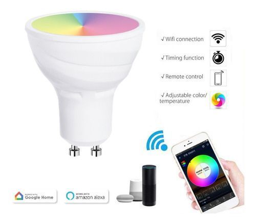 Ampolleta Smart Wifi Inteligente Dicroico Gu10 Google Alexa-0