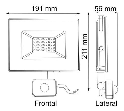 Foco Proyector De Área Led Con Sensor 50w Smd 6000k (sec)-1