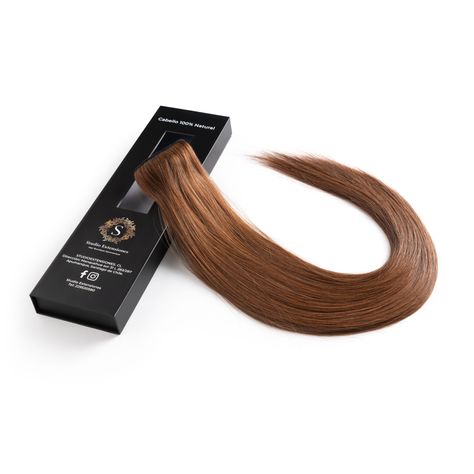 Extensiones de cabello 45cm Castaño medio-0