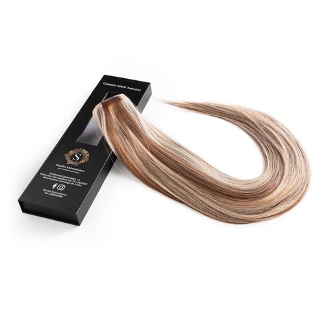 Extensiones de cabello 65cm. visado rubio/castaño claro. -0