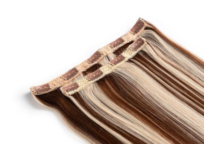 Extensiones de cabello 65cm. visado rubio/castaño claro. -1