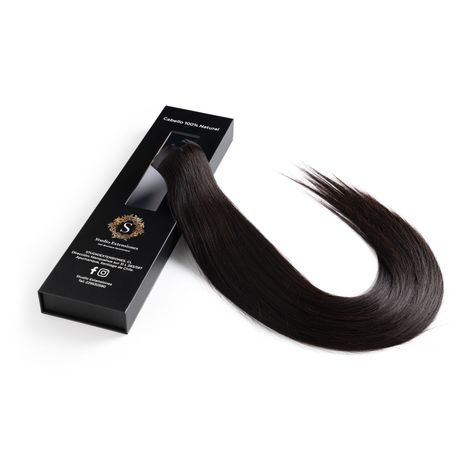 Extensiones de cabello 50cm Negro natural-0