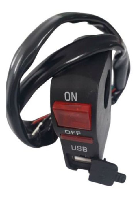 Botón Switch On/off Con Usb Para Moto Para Manubrio (22mm)-3