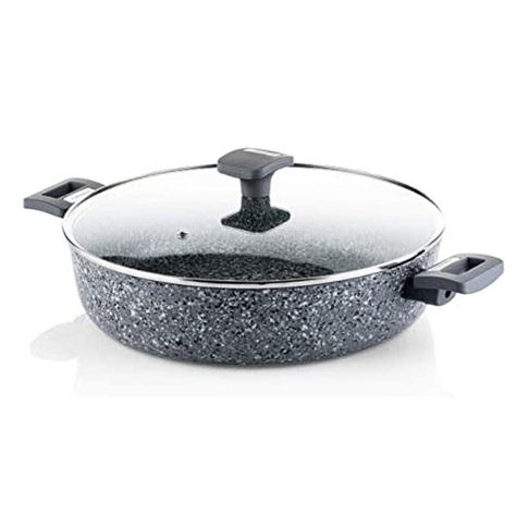 Cacerola / Baja Con Tapa Marmol Gris 32 Cm 70L32Ggy-1