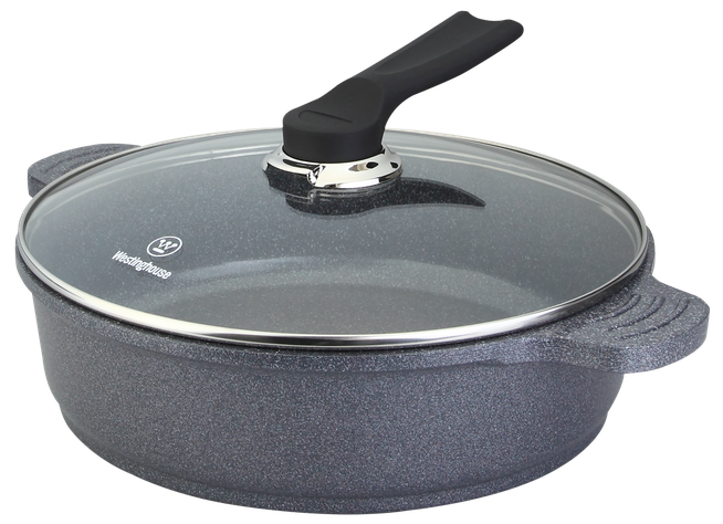 Cacerola / Con Tapa Vidrio Ceramic Marmol Gris 32Cm Wccc2008L32Cmg-1
