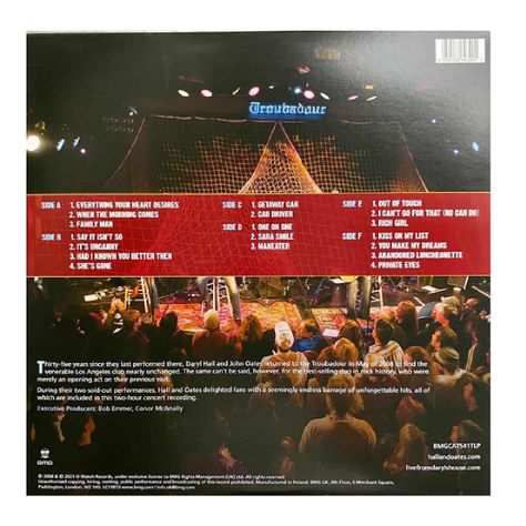VINILO DARYL HALL & JOHN OATES/ LIVE AT THE TROUBADOUR 3LP-1