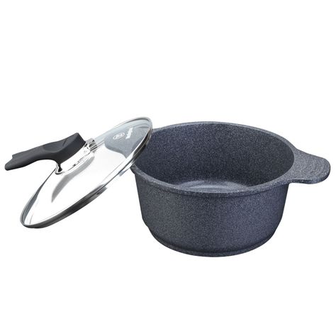Cacerola / Con Tapa Vidrio Ceramic Marmol Gris 24Cm Wccc2008024Cmg-1