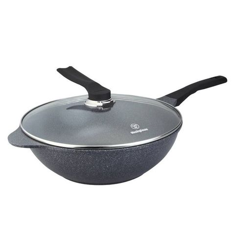 Wok / Con Tapa De Vidrio Ceramic Marmol Gris 32Cm Wccw2008032Cmg-1