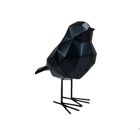 Figura Pájaro Negro Resina Mirlo Antico Home-0
