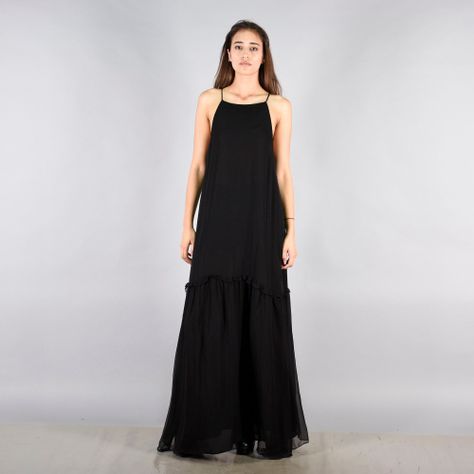 Vestido Largo Mujer Poliéster OB Negro L-0