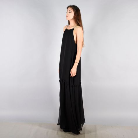 Vestido Largo Mujer Poliéster OB Negro L-1