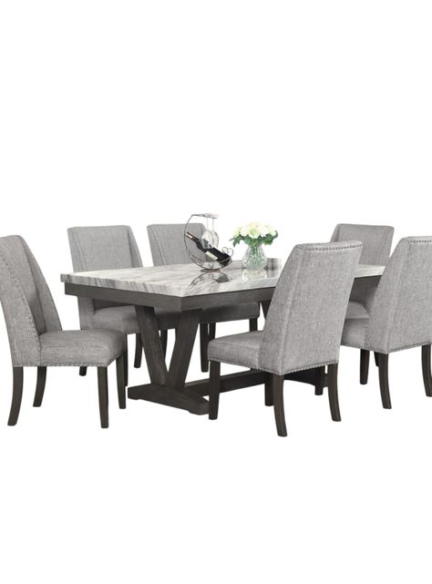 Juego de Comedor 6 Sillas Moderno Rodeus Mármol DC4093-0