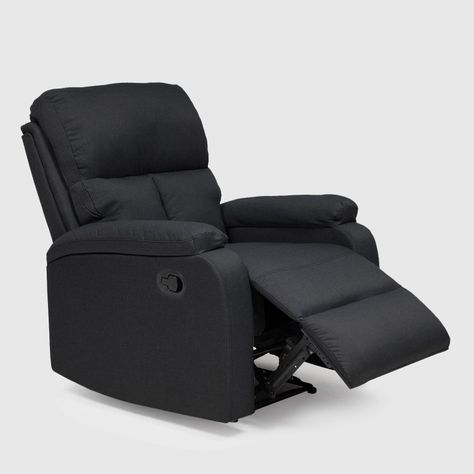 Berger Reclinable de Lino Negro Matheus VS8070BBL-5