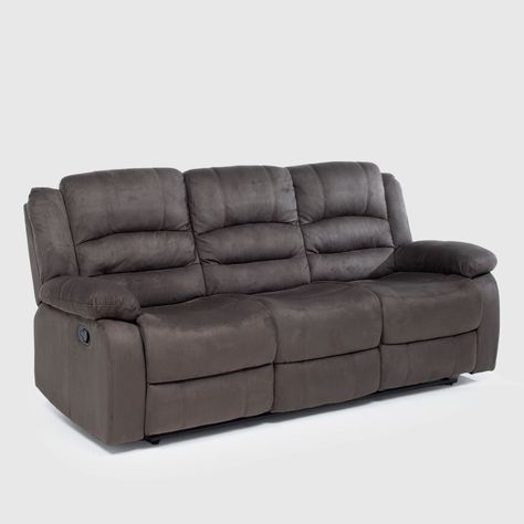  Sofá 3 Cuerpos Reclinable Clásico Martell Gris 98060SGR-0