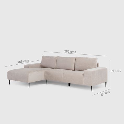 Sofá Seccional Izquierdo Moderno Beige Castelo KM2315LIV-3