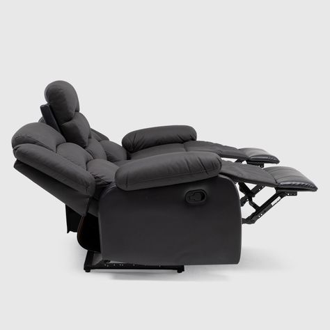Sofá 3 Cuerpos Reclinable Moderno Negro Praga 8040SBK-7