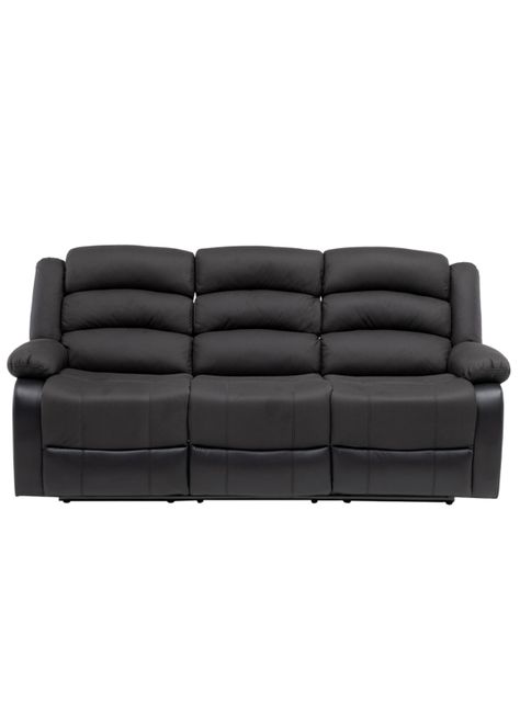 Sofá 3 Cuerpos Reclinable Moderno Negro Praga 8040SBK-1