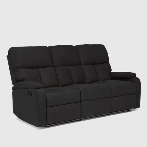  Sofá 3 Cuerpos Reclinable Negro Moderno Matheus VS8070SBL-0