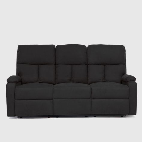  Sofá 3 Cuerpos Reclinable Negro Moderno Matheus VS8070SBL-1
