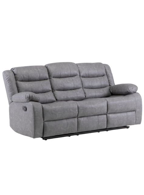 Sofá Gris Reclinable 3 Cuerpos Moderno Roma KM060SGR-0