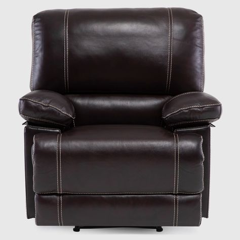 Berger Reclinable Moderno Leather Match Cuero Castle Café 98023LBR-2