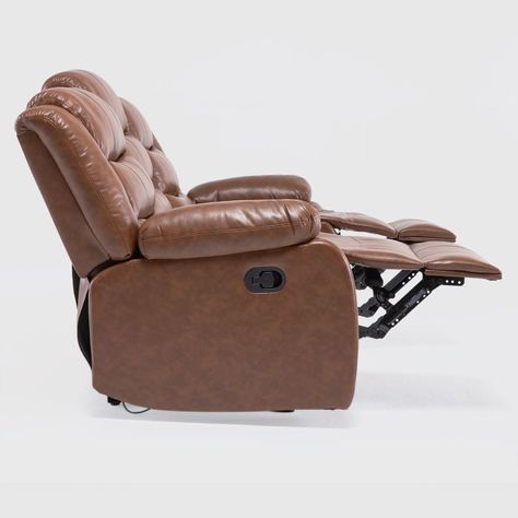 Sofá Reclinable 3 Cuerpos Café PU Moderno Roma KM060SBR-7