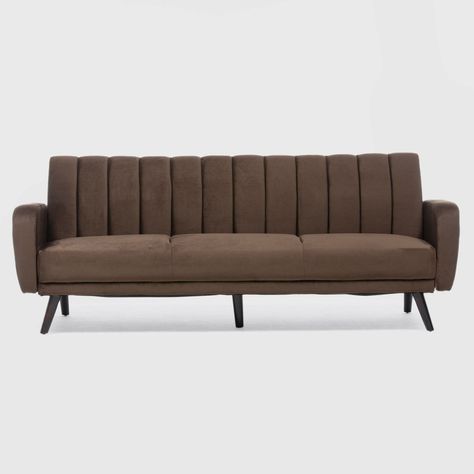 Sofá Futón 3 Cuerpos Clásico Cambridge Café EG2021BR-0