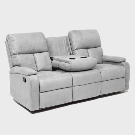  Sofá Gris 3 Cuerpos Reclinable Moderno Matheus VS8070SGR-3