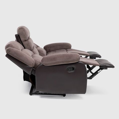 Sofá 3 Cuerpos Reclinable Moderno Café Praga 8040SBR-6