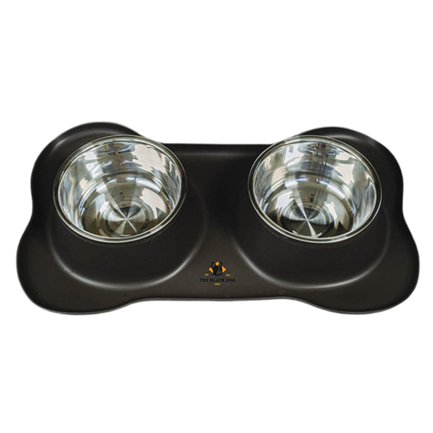 Plato Doble Para Perros De Acero Inoxidable Anti-hormigas-2