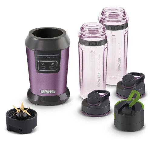 Licuadora con vasos sport y tapa sellado al vacio 800w-0
