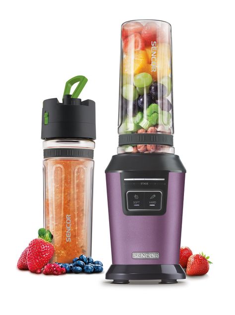 Licuadora con vasos sport y tapa sellado al vacio 800w-1