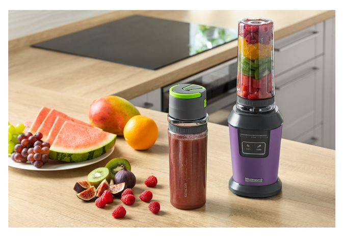 Licuadora con vasos sport y tapa sellado al vacio 800w-6