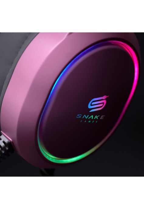 Audifonos Snake Gamer NJ340 Pink RGB PS4 PC Android 3.5 mm-2